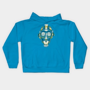 Retro Wave African Mask 5 Kids Hoodie